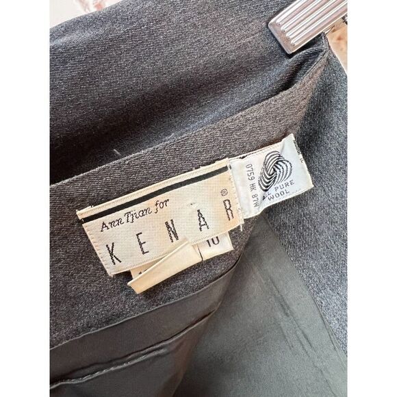 ANN TJIAN for KENAR gray wool lined twill straight pencil size 10 - Picture 7 of 8